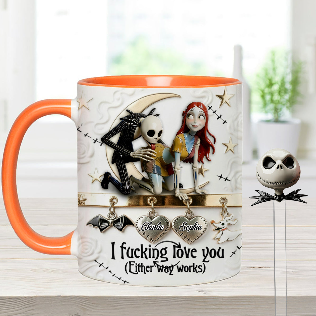 I Love You - Personalized Nightmare Set Accent Mug with Acrylic Stirrers