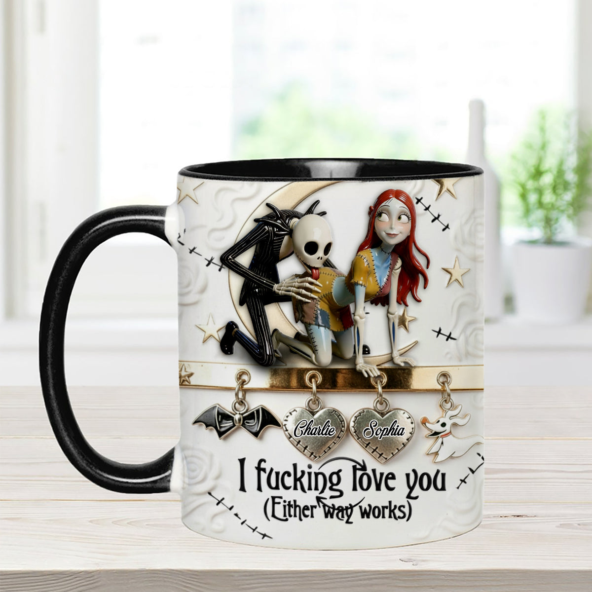 I Love You - Personalized Nightmare Set Accent Mug with Acrylic Stirrers