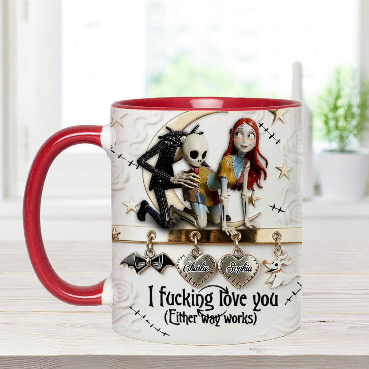 I Love You - Personalized Nightmare Set Accent Mug with Acrylic Stirrers