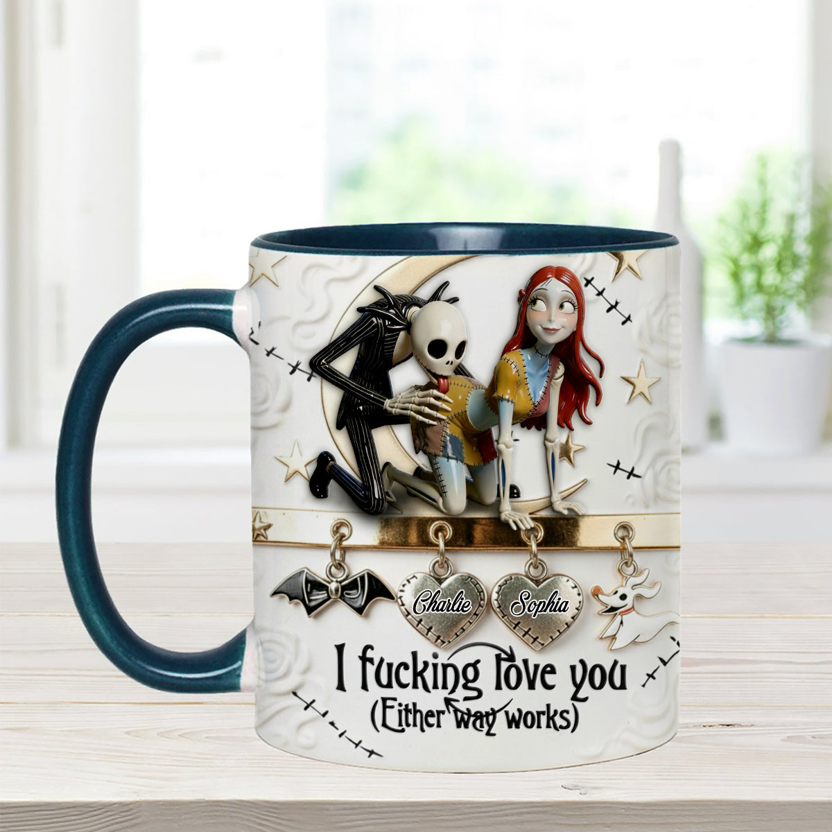 I Love You - Personalized Nightmare Set Accent Mug with Acrylic Stirrers