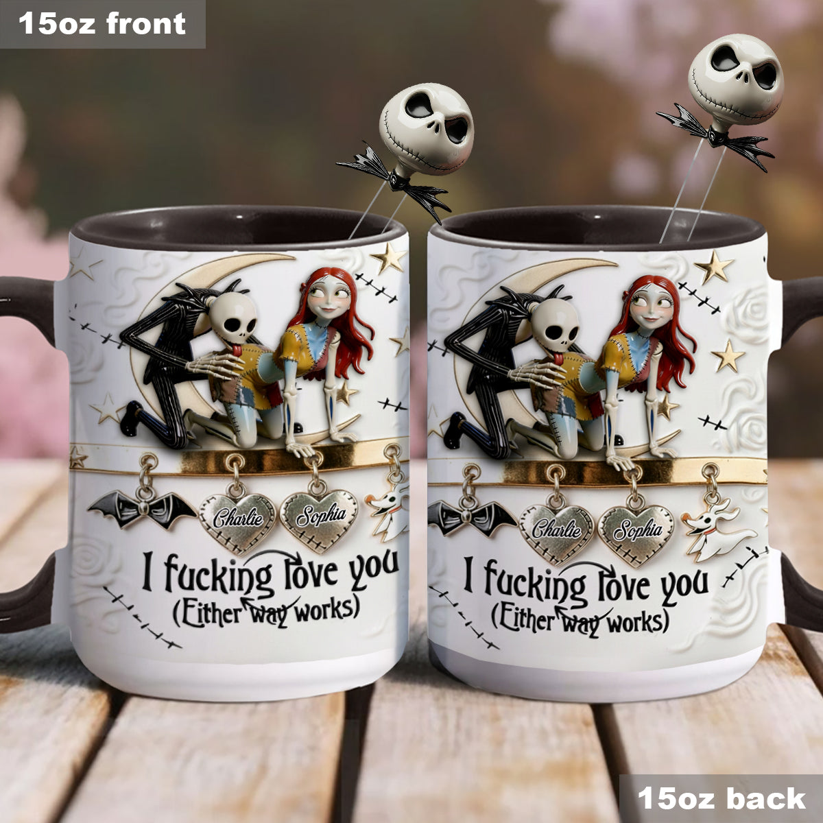 I Love You - Personalized Nightmare Set Accent Mug with Acrylic Stirrers