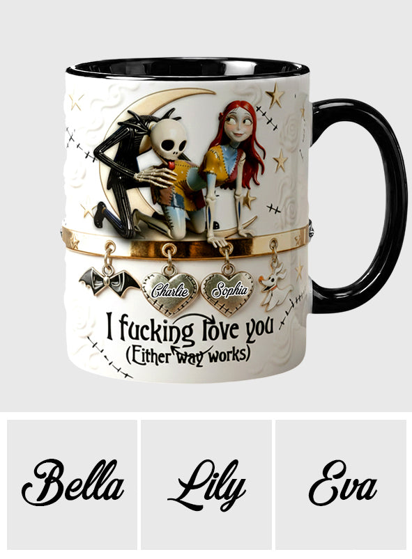 I Love You - Personalized Nightmare Set Accent Mug with Acrylic Stirrers