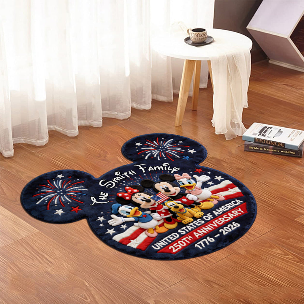 USA 250th Anniversary - Personalized Mouse Shaped Doormat/ Rug