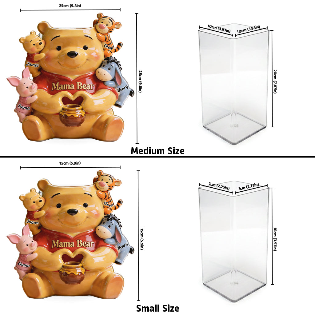 Mama Bear - Personalized Yellow Bear Acrylic Pot