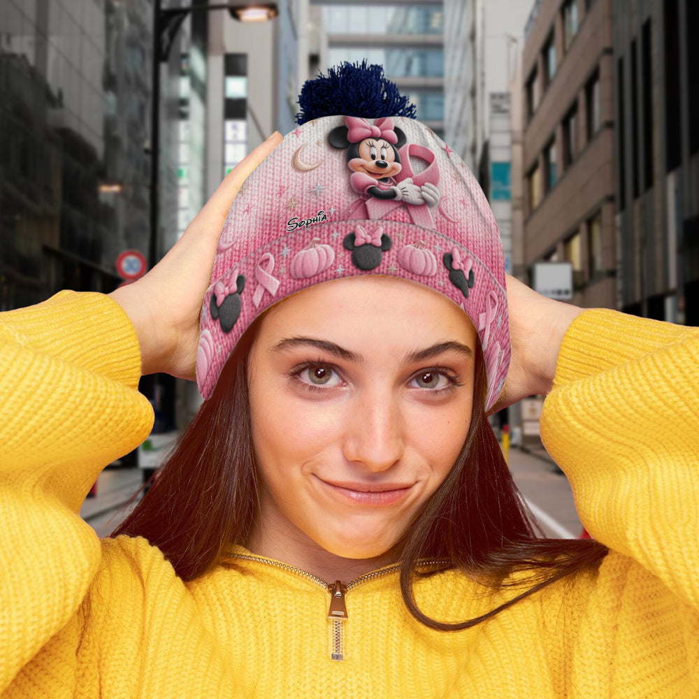 Fight Like A Girl - Personalized Breast Cancer Awareness Beanie Hat