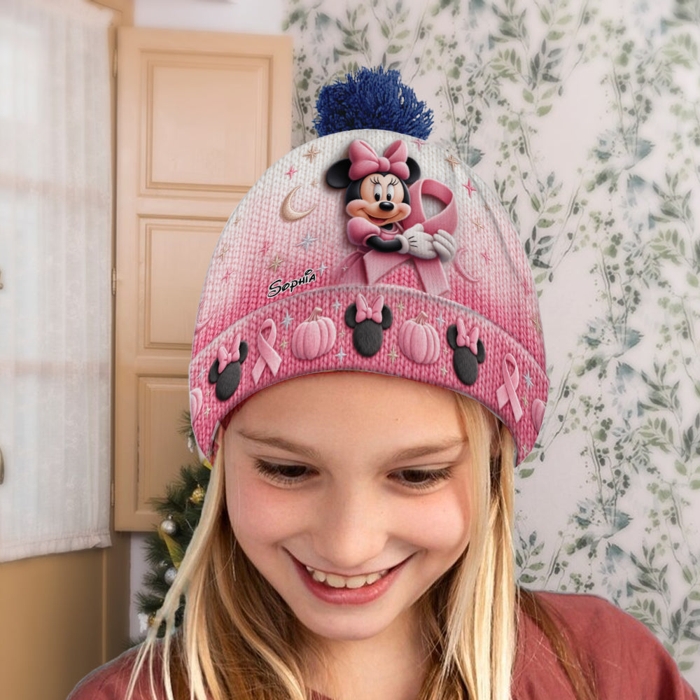 Fight Like A Girl - Personalized Breast Cancer Awareness Beanie Hat