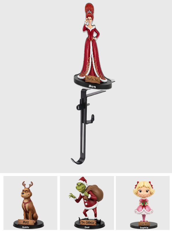 Stole Christmas - Personalized Stole Christmas Shaped Stocking Hanger