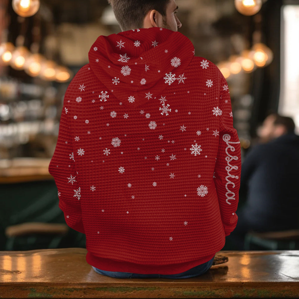 Merry Christmas - Personalized Waffle Hoodie