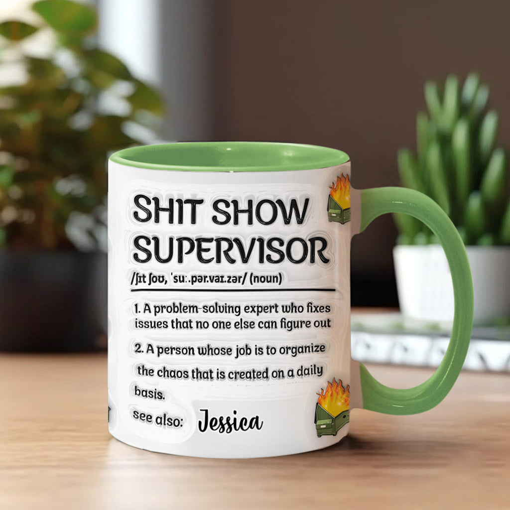 Shit Show Supervisor - Personalized Stole Christmas Accent Mug