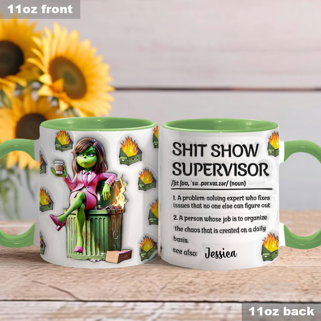 Shit Show Supervisor - Personalized Stole Christmas Accent Mug