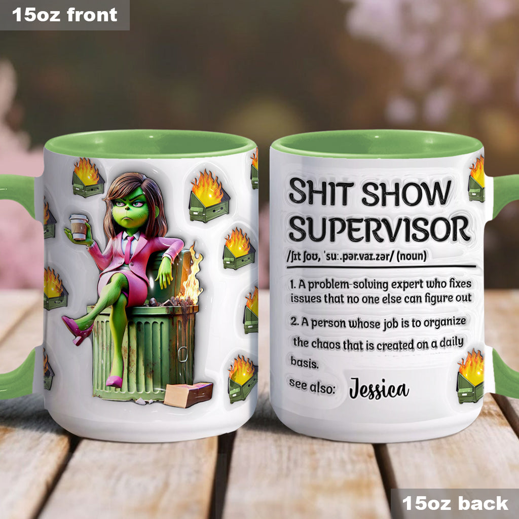 Shit Show Supervisor - Personalized Stole Christmas Accent Mug