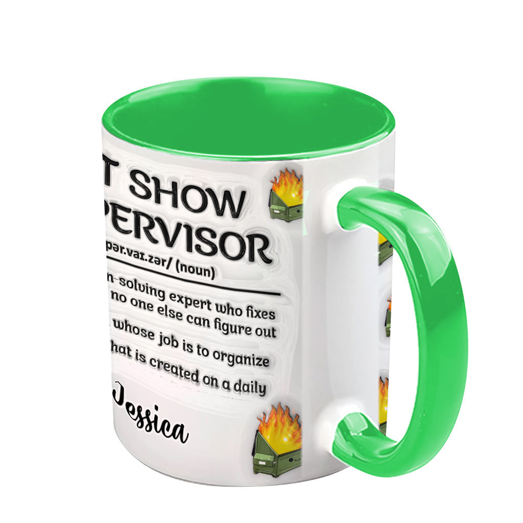 Shit Show Supervisor - Personalized Stole Christmas Accent Mug
