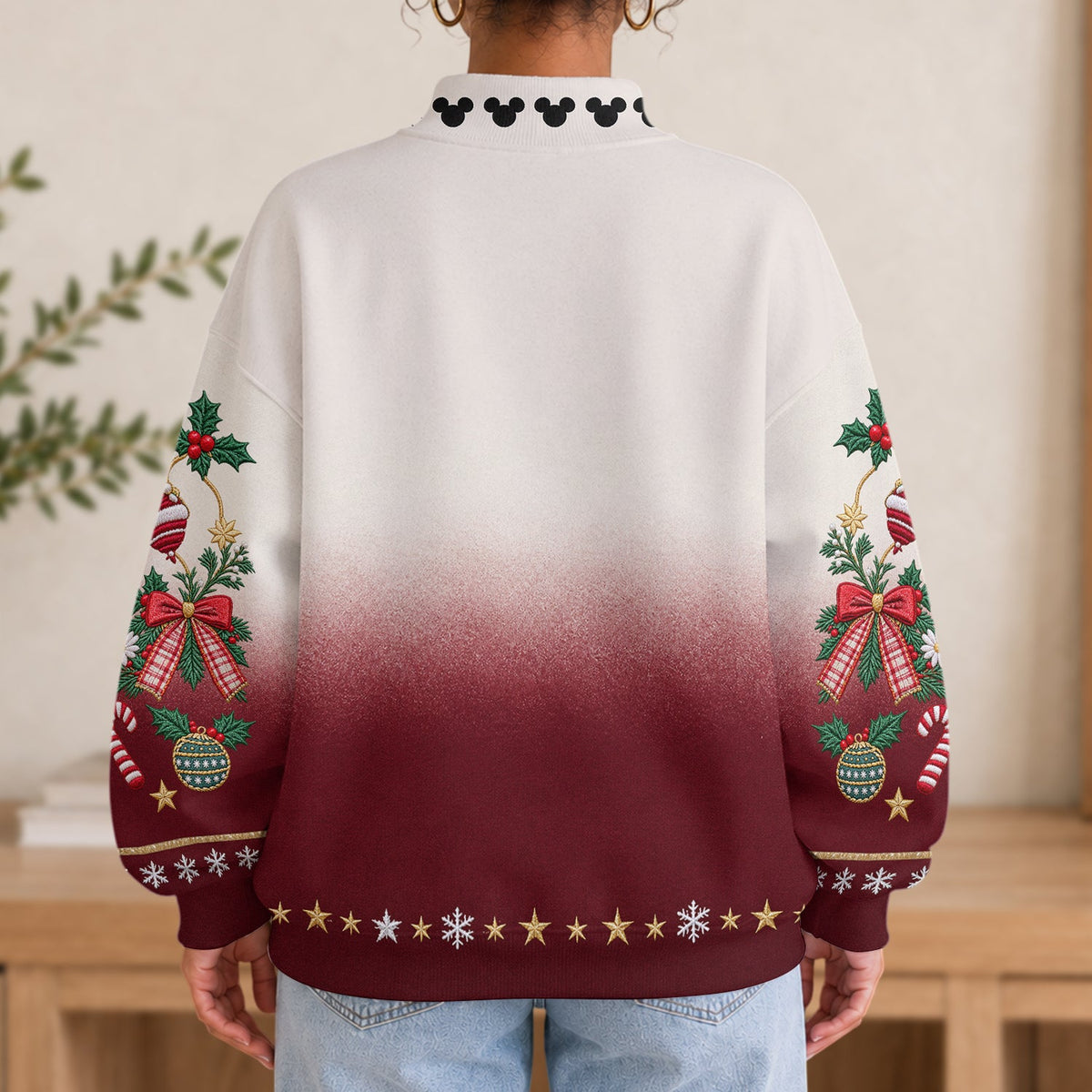 Merry Christmas - Personalized Mouse Mock Neck Sweatshirt