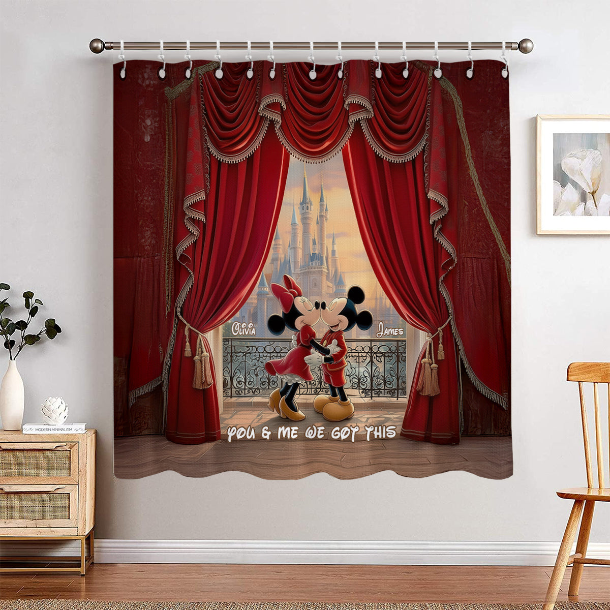 You & Me We Got This - Personalized Mouse Blackout Window Curtain/ Drapes Set