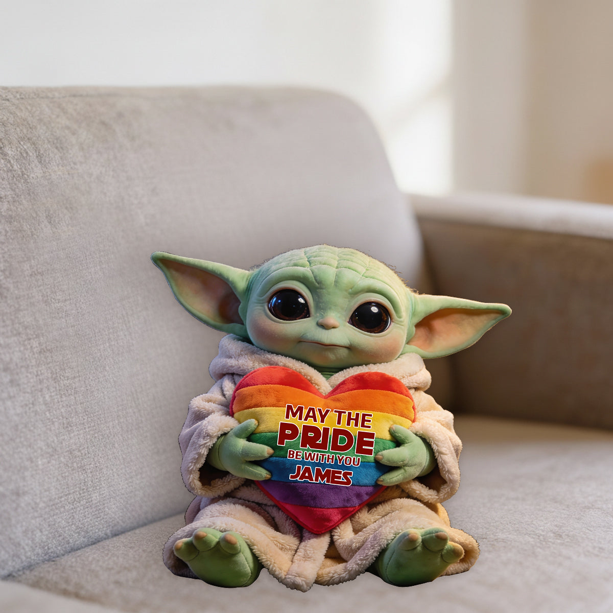 May The Pride Be With You - Personalized LGBT Support Premium Faux Fur Pillow