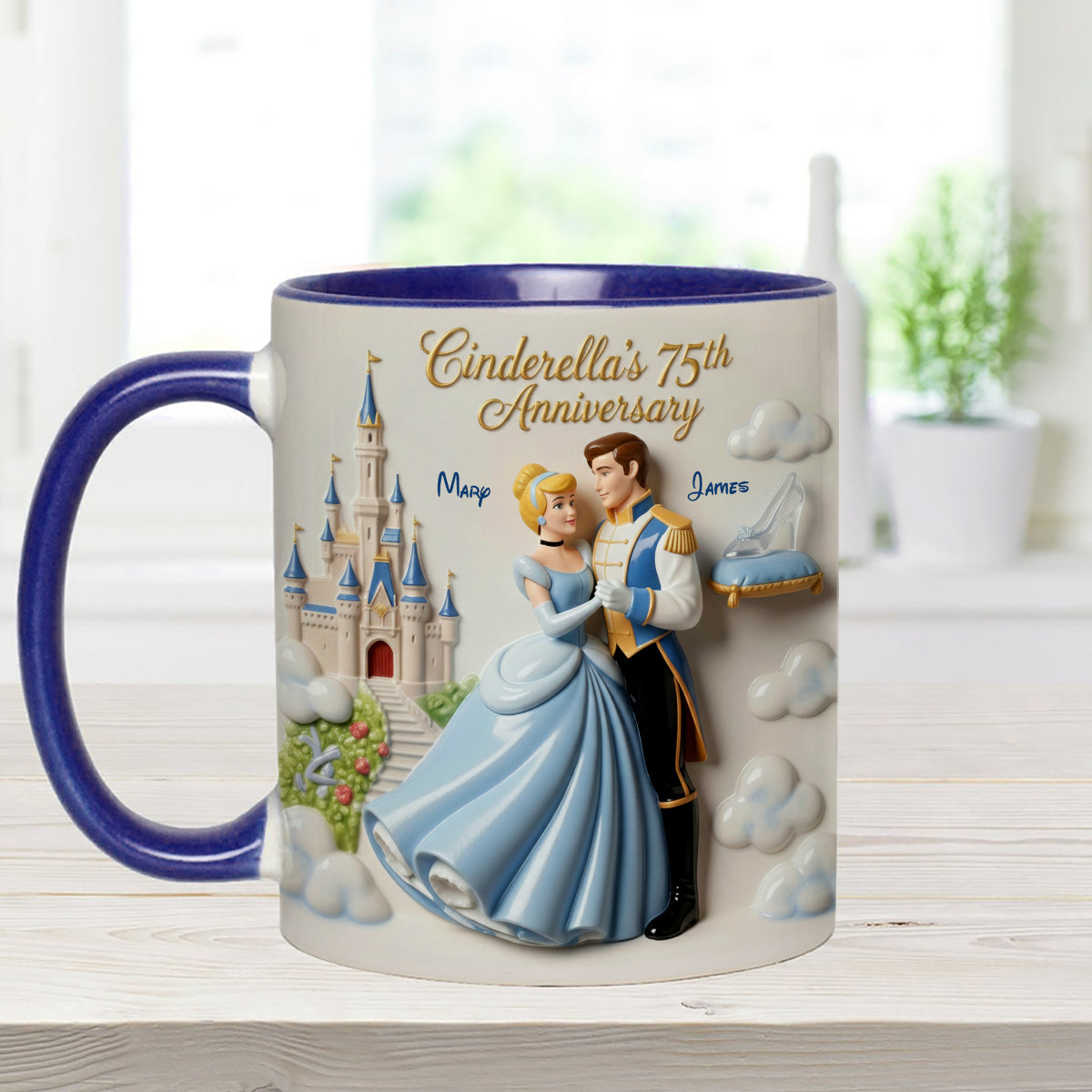 Cinderela Princess - Personalized Couple Set Accent Mug with Acrylic Stirrers