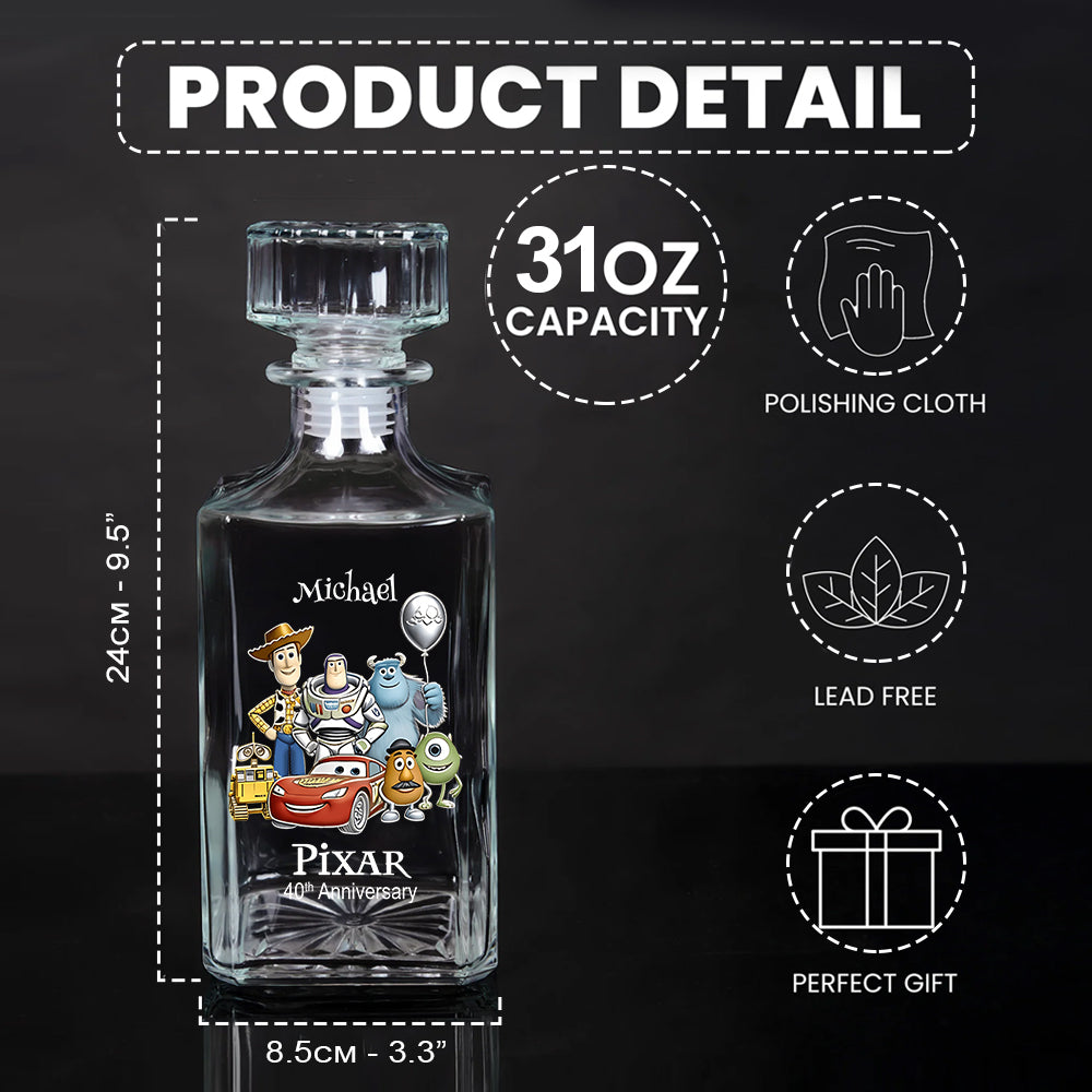 40th Anniversary - Personalized Animation Movie Whiskey Decanter Set