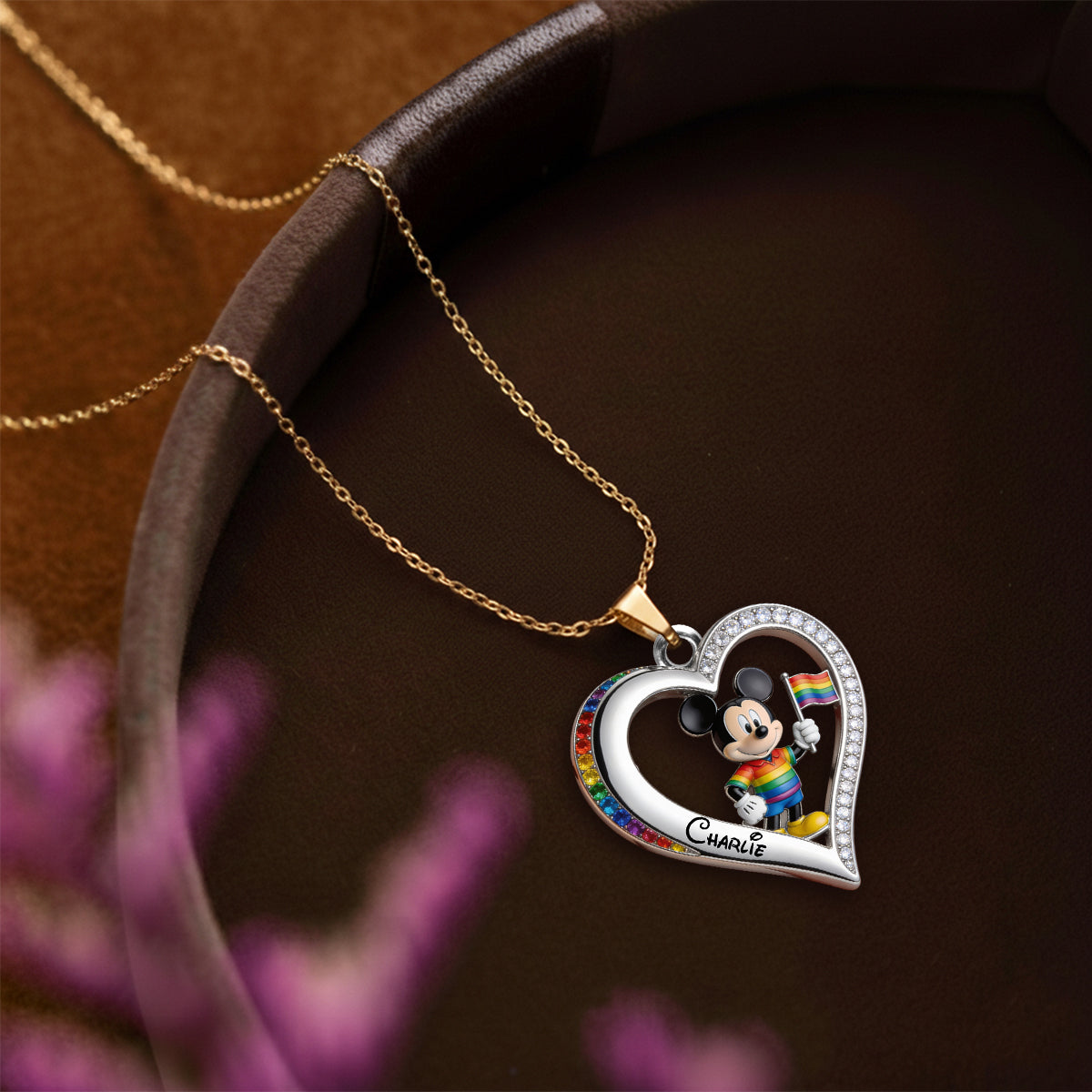 Love Is Love Pride Month - Personalized LGBT Support Shaped Metal Pendant Necklace