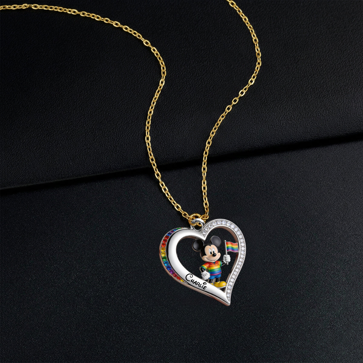 Love Is Love Pride Month - Personalized LGBT Support Shaped Metal Pendant Necklace