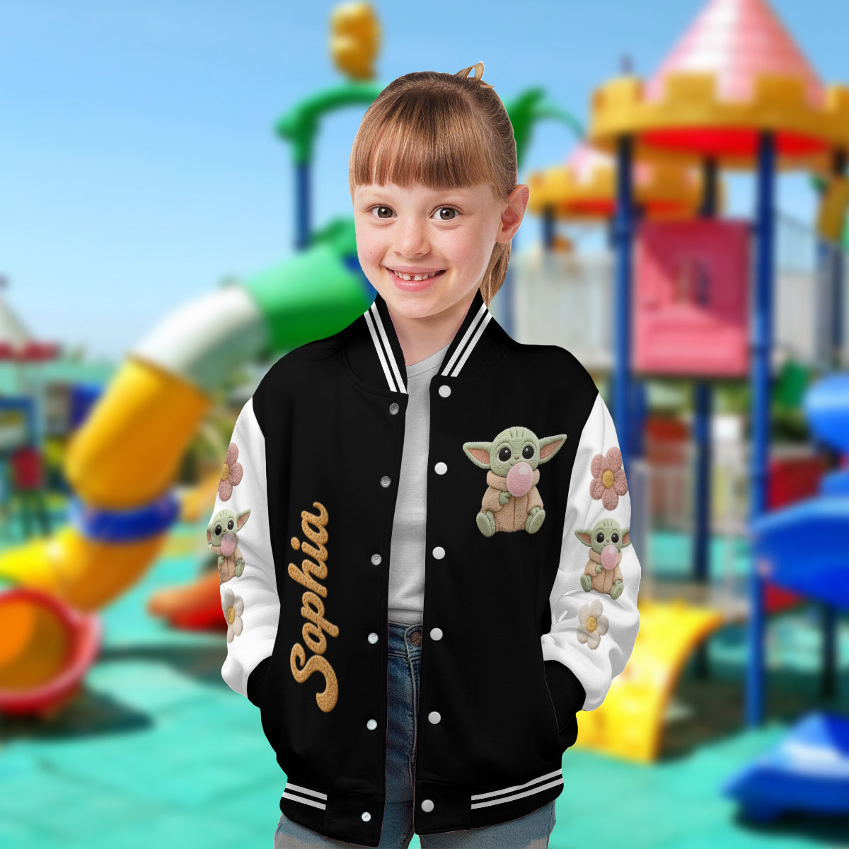 May The Cute Be With You - Personalized The Force Varsity Jacket