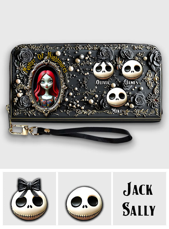 Mother Of Nightmares - Personalized Nightmare Leather Long Wallet
