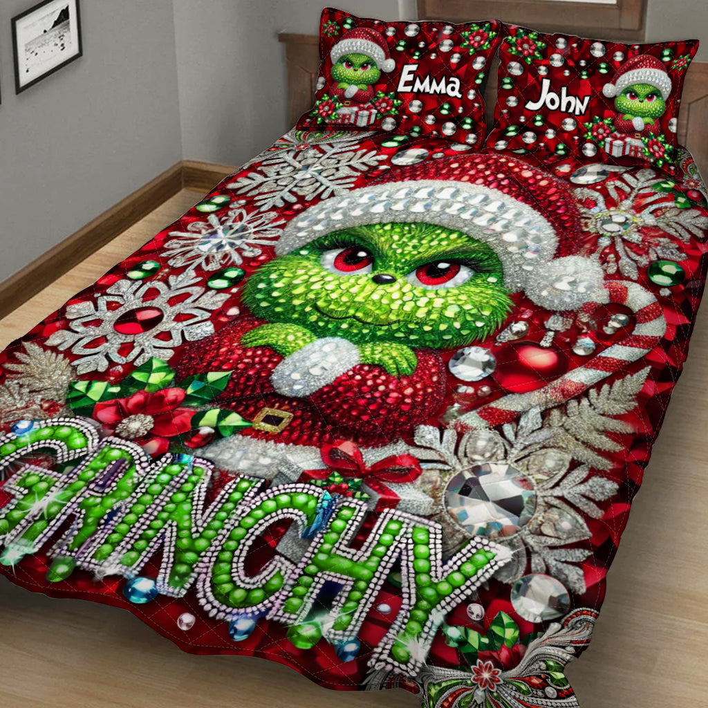 Merry Grinchmas - Personalized Stole Christmas Quilt Set