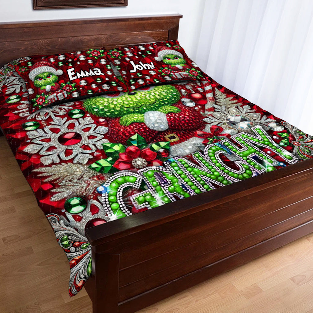 Merry Grinchmas - Personalized Stole Christmas Quilt Set