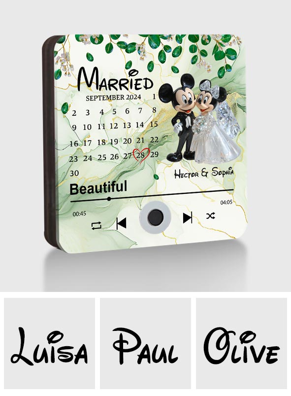 Married - Personalized Mouse Music Fridge Magnet