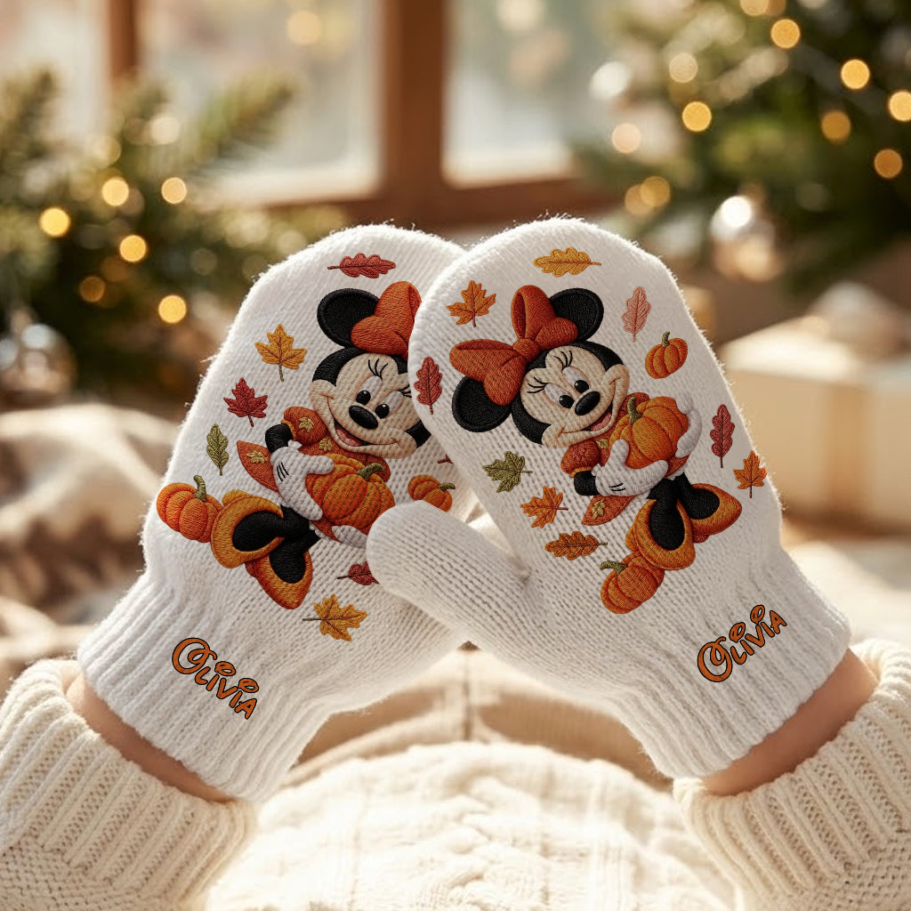 Magical Autumn - Personalized Mouse Knitted Mittens