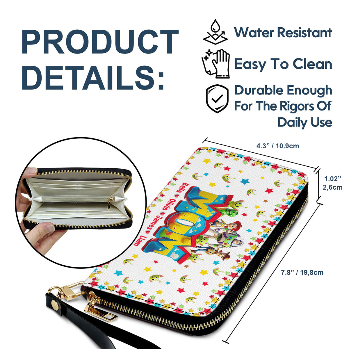 Mom Story - Personalized Leather Long Wallet
