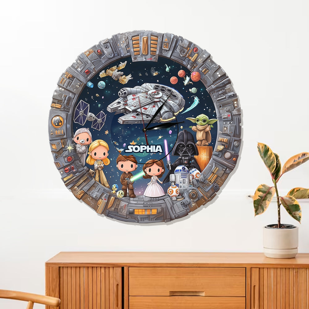 Galactic Timepiece - Personalized The Force LED Light Wall Clock