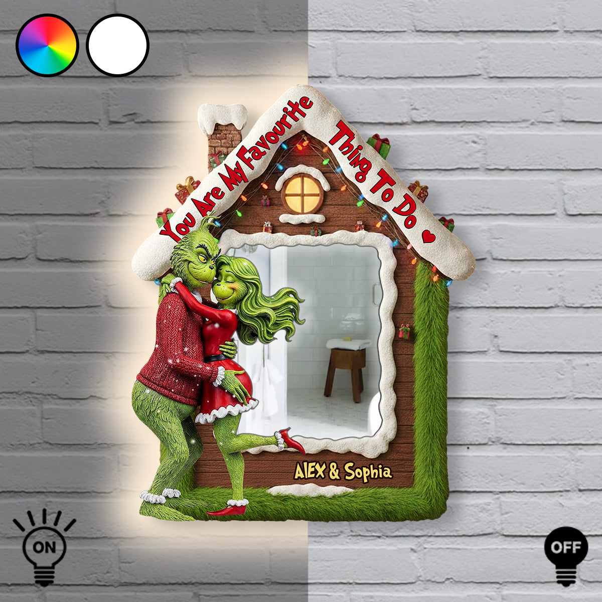 You Stole My Heart - Personalized Stole Christmas Wall Mirror With LED Light