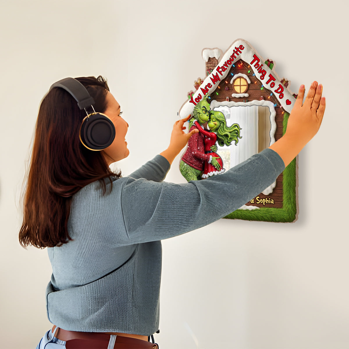 You Stole My Heart - Personalized Stole Christmas Wall Mirror With LED Light