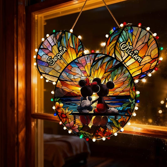 Glowing Romance Mouse Couple - Personalized Mouse LED Light Acrylic Sign