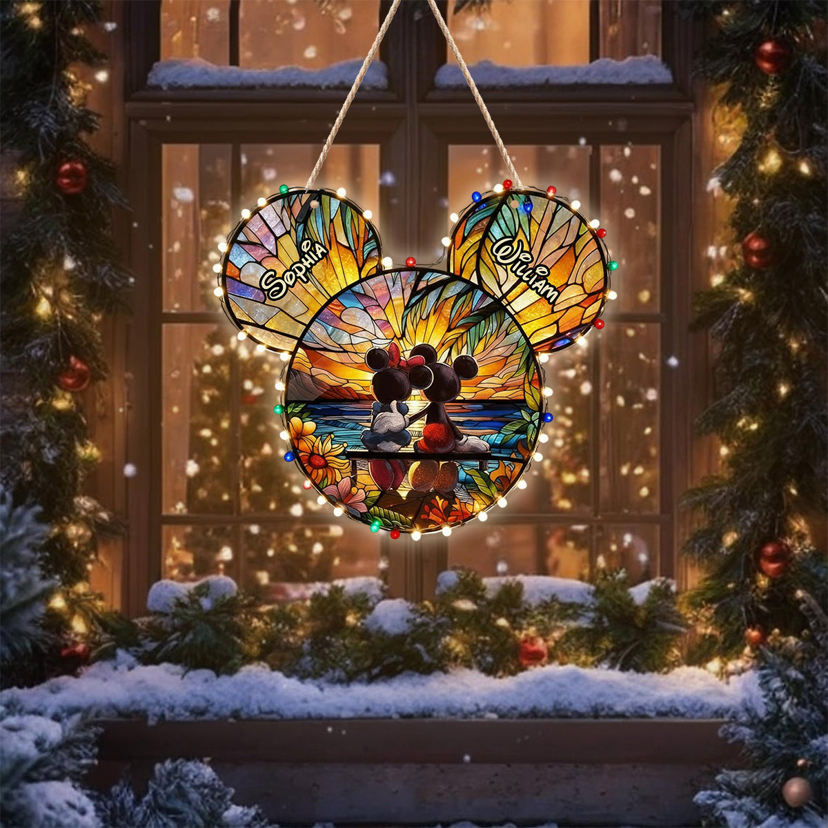 Glowing Romance Mouse Couple - Personalized Mouse LED Light Acrylic Sign