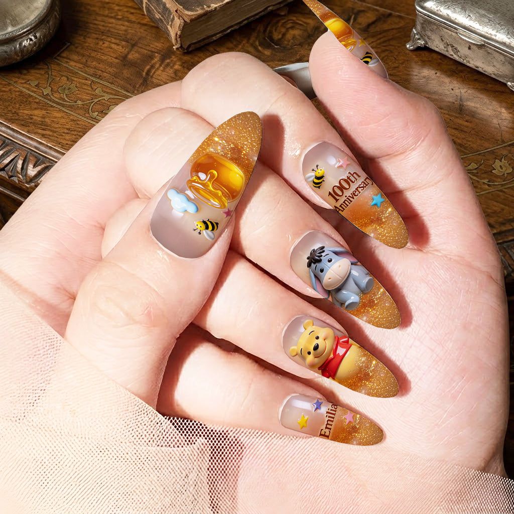Honey Bear - Personalized Yellow Bear Press On Nails