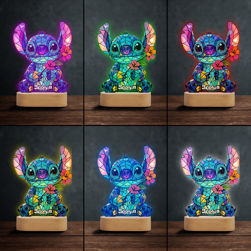 Ohana Means Family - Personalized Ohana Shaped Plaque Light Base