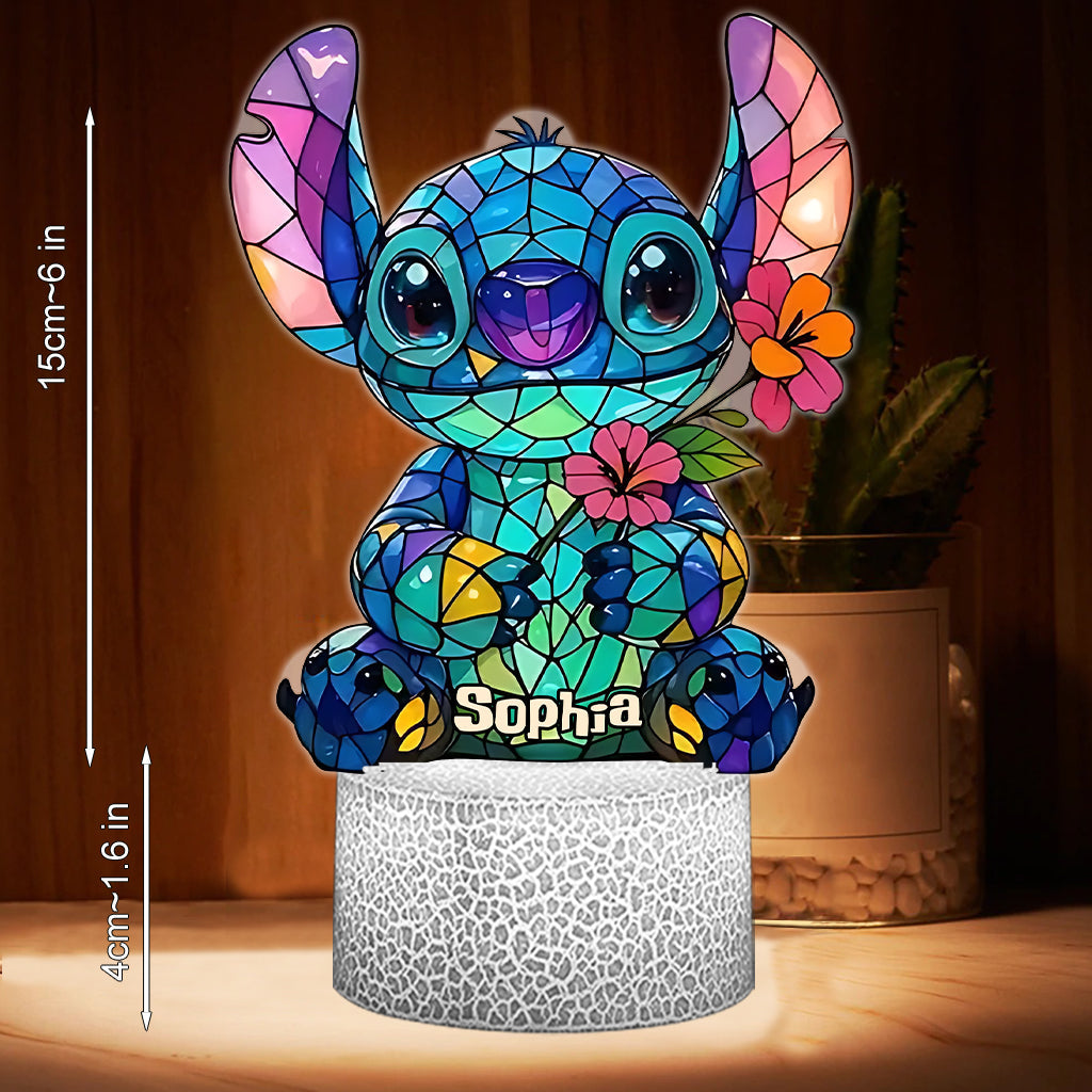 Ohana Means Family - Personalized Ohana Shaped Plaque Light Base