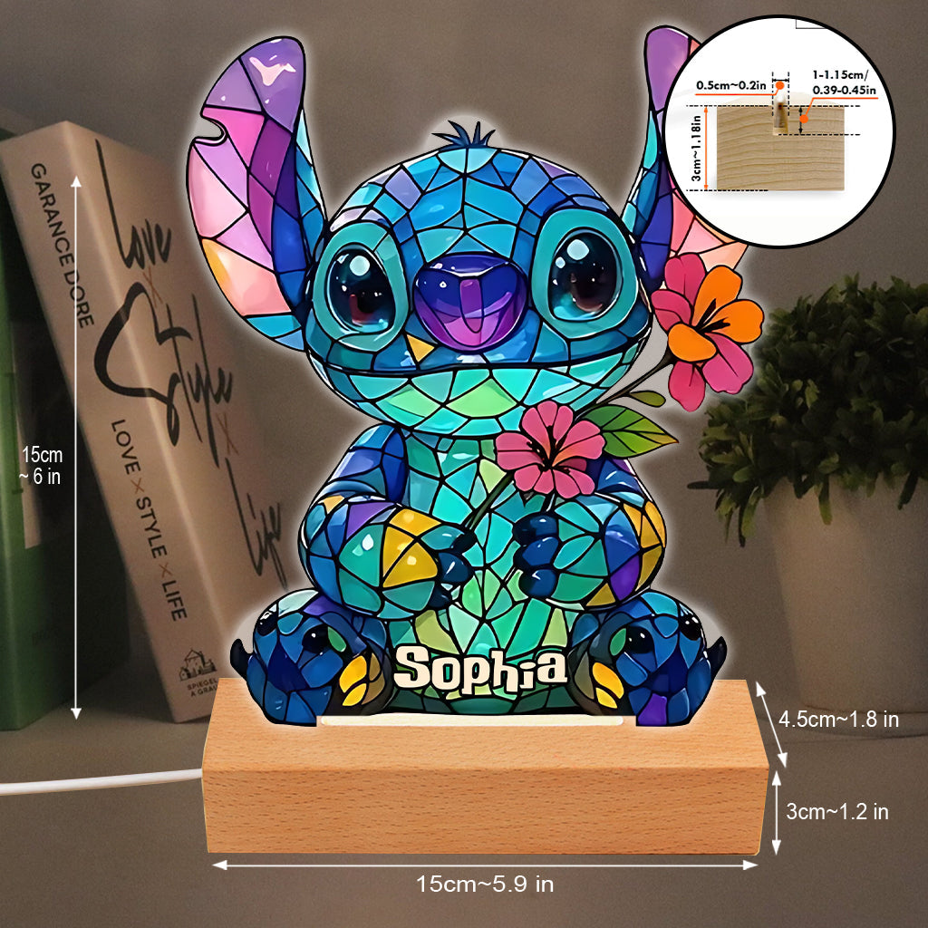 Ohana Means Family - Personalized Ohana Shaped Plaque Light Base