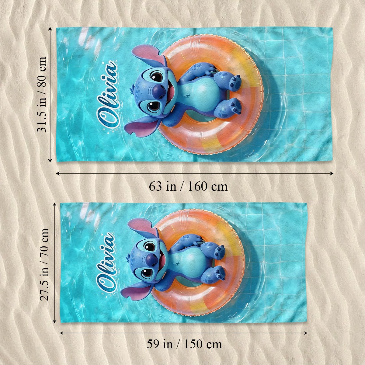 Cute Tropical Alien - Personalized Ohana Quick-dry Beach Towel/ Bath Towel