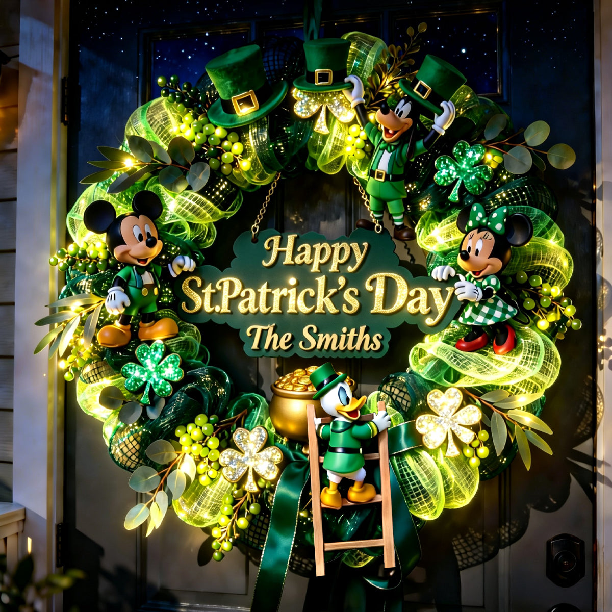 Cartoon Shamrock - Personalized Mouse LED Light Acrylic Sign
