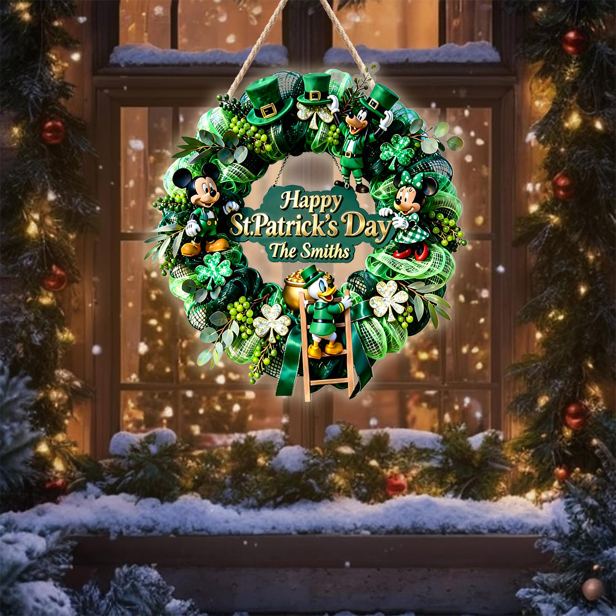 Cartoon Shamrock - Personalized Mouse LED Light Acrylic Sign