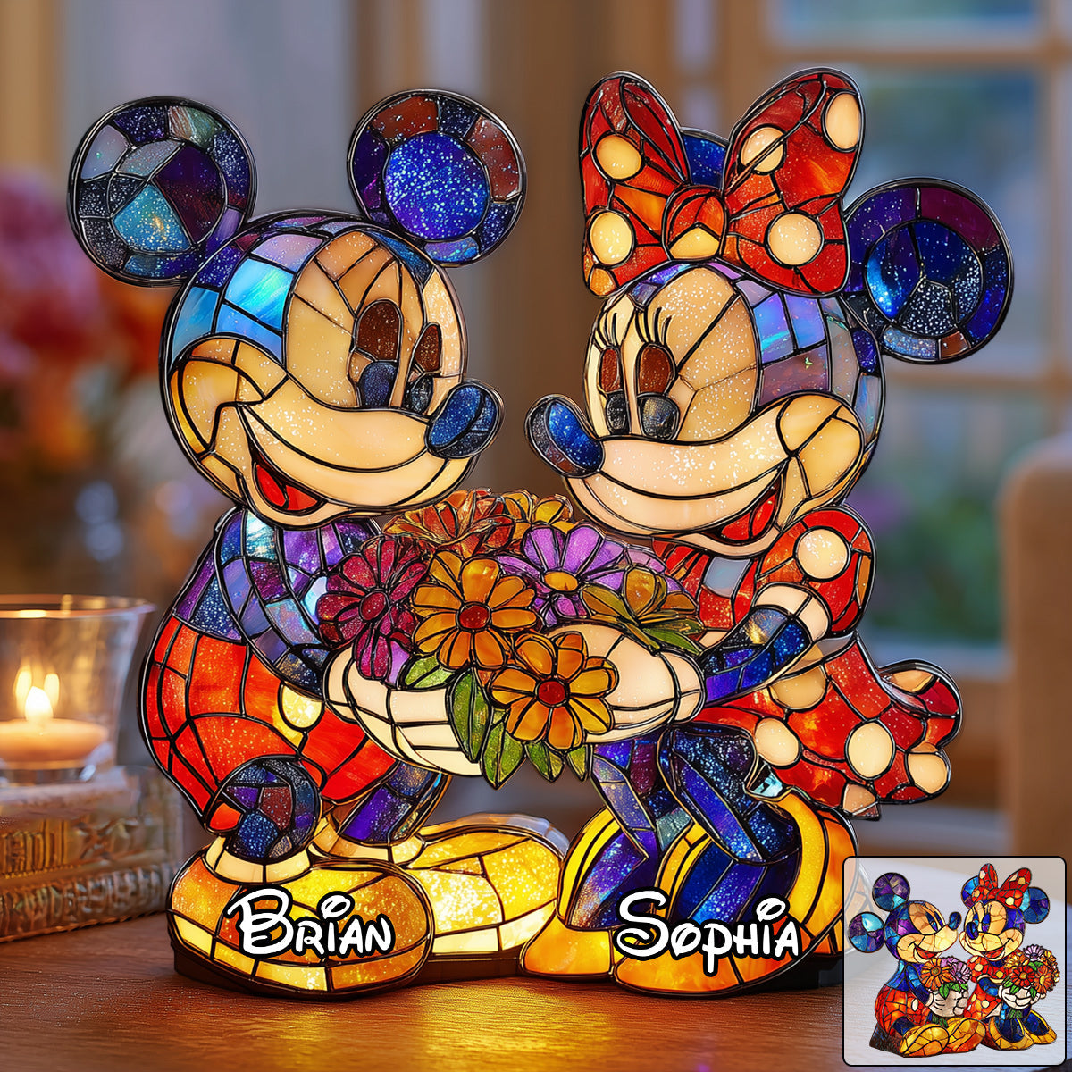 Magical Couple - Personalized Mouse Acrylic LED Night Light