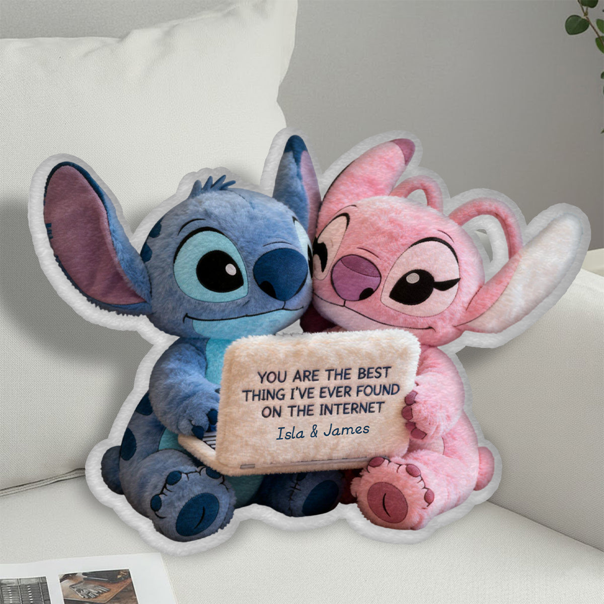 Best Thing I've Found On The Internet - Personalized Ohana Faux Fur Shaped Pillow