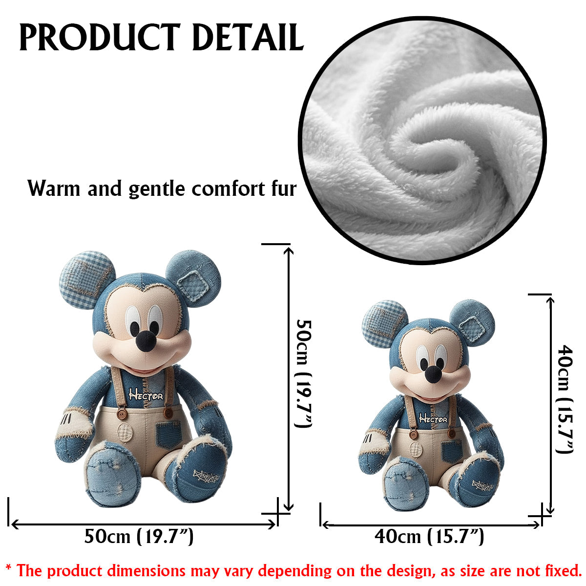 Cartoon Magical Mouse - Personalized Mouse Faux Fur Shaped Pillow