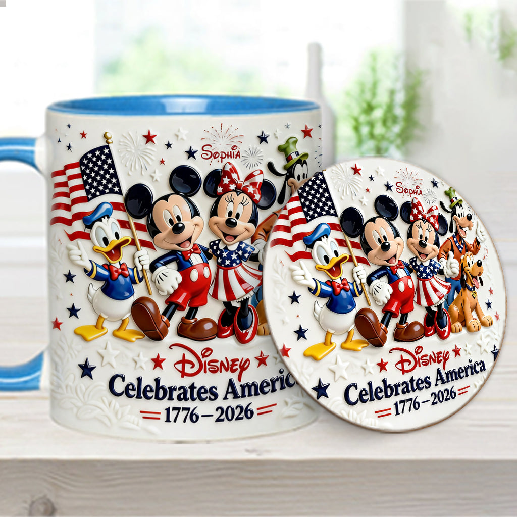 Celebrate USA’s 250th Anniversary - Personalized Mouse Accent Mug & Coaster