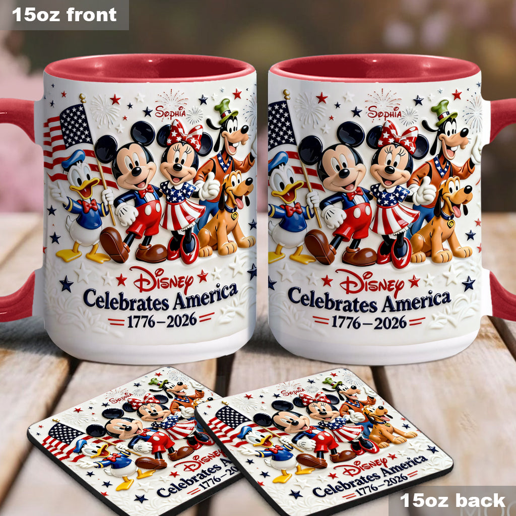 Celebrate USA’s 250th Anniversary - Personalized Mouse Accent Mug & Coaster