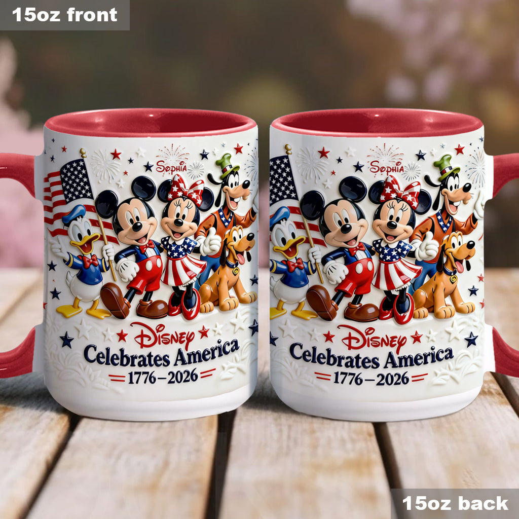 Celebrate USA’s 250th Anniversary - Personalized Mouse Accent Mug & Coaster