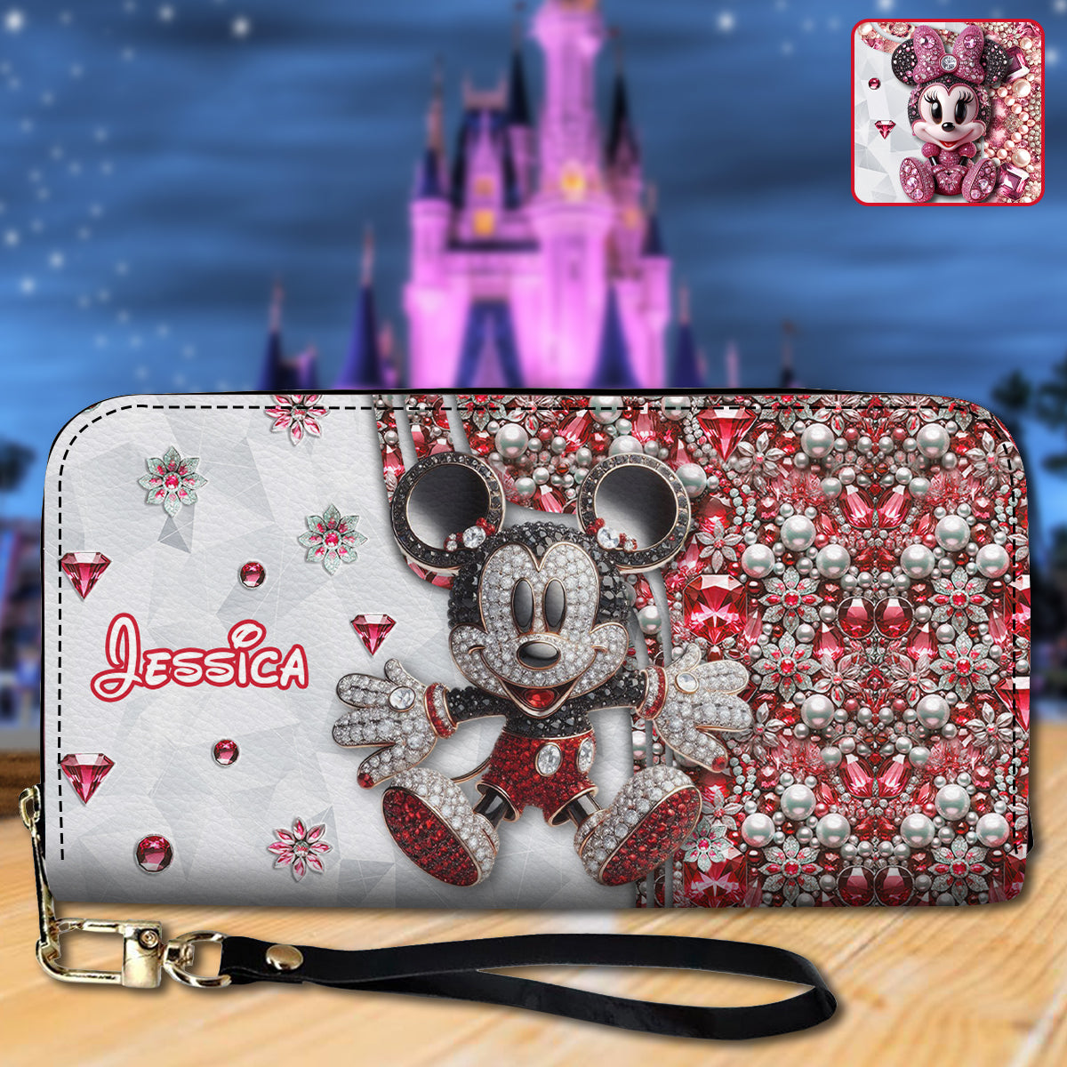 Magical Mouse - Personalized Mouse Leather Long Wallet