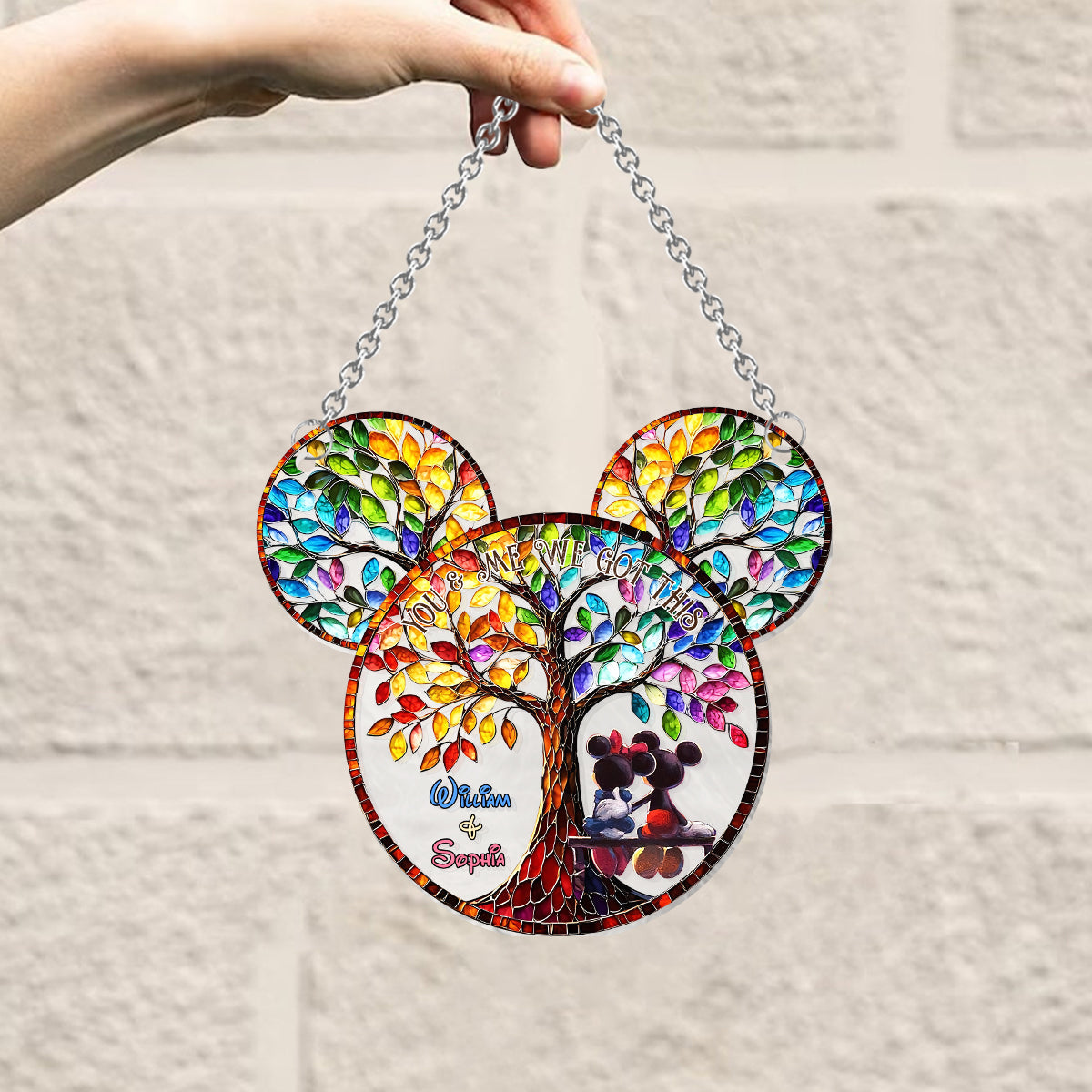 You And Me We Got This - Personalized Mouse Window Hanging Suncatcher Ornament